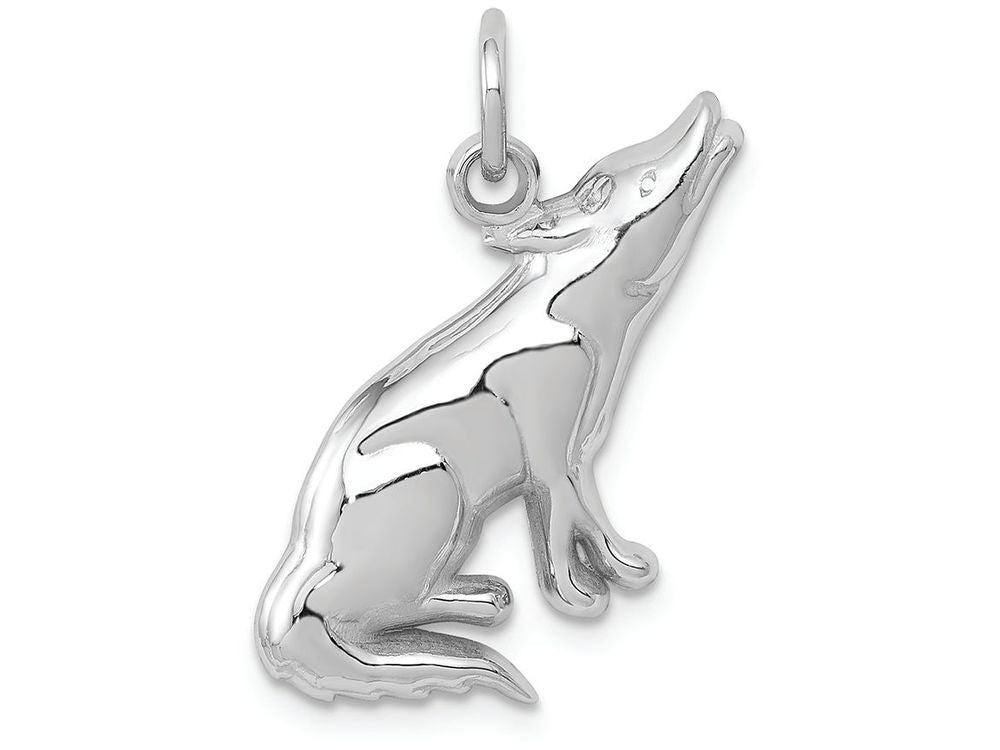 FJC Finejewelers 14k Whit Gold Wolf Charm