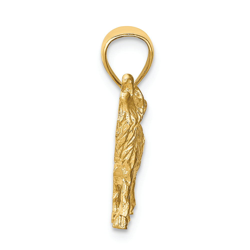 FJC Finejewelers 14k Yellow Gold Bright Cut Wolf Charm