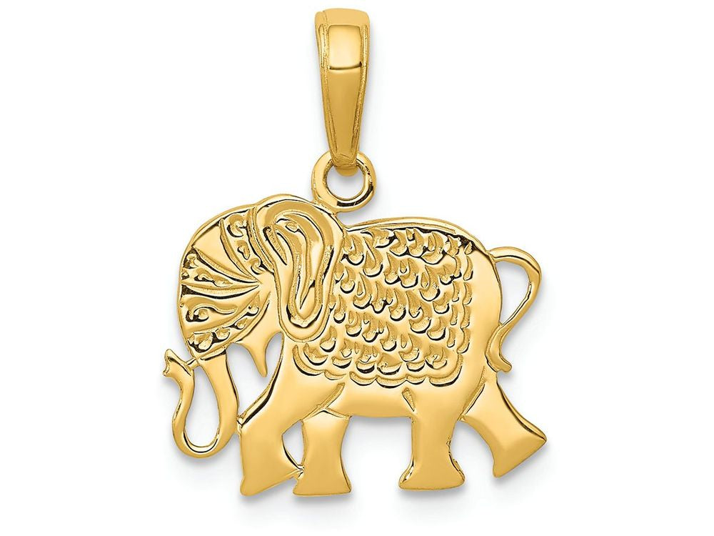 FJC Finejewelers 14k Yellow Gold Textured Elephant Charm