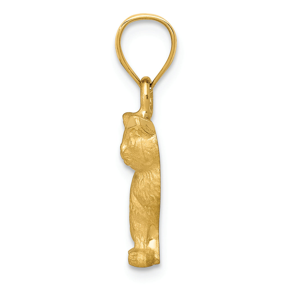 FJC Finejewelers 14k Yellow Gold Bright Cut Cat Charm