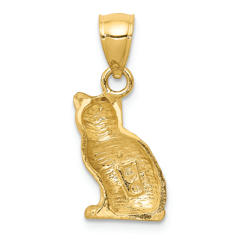 FJC Finejewelers 14k Yellow Gold Bright Cut Cat Charm