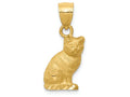 FJC Finejewelers 14k Yellow Gold Bright Cut Cat Charm