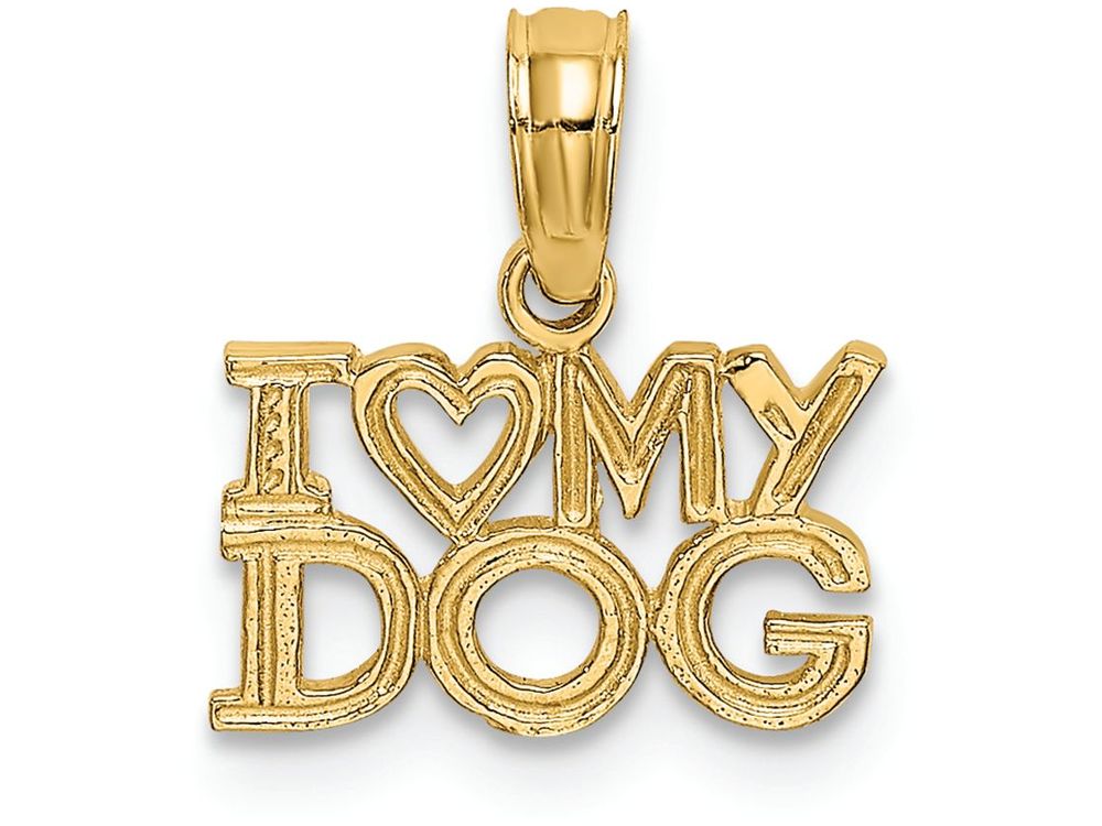 FJC Finejewelers 14k Yellow Gold I Heart My Dog Charm