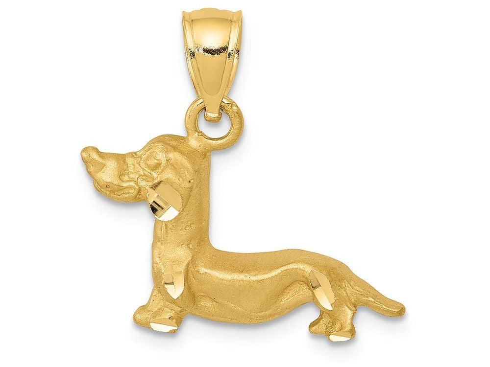 FJC Finejewelers 14k Yellow Gold Bright Cut Dachshund Charm