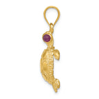 FJC Finejewelers 14k Yellow Gold Turtle with Ruby Eyes Charm