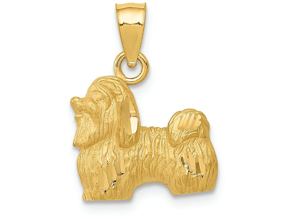 FJC Finejewelers 14k Yellow Gold Bright Cut Shih Tzu Charm