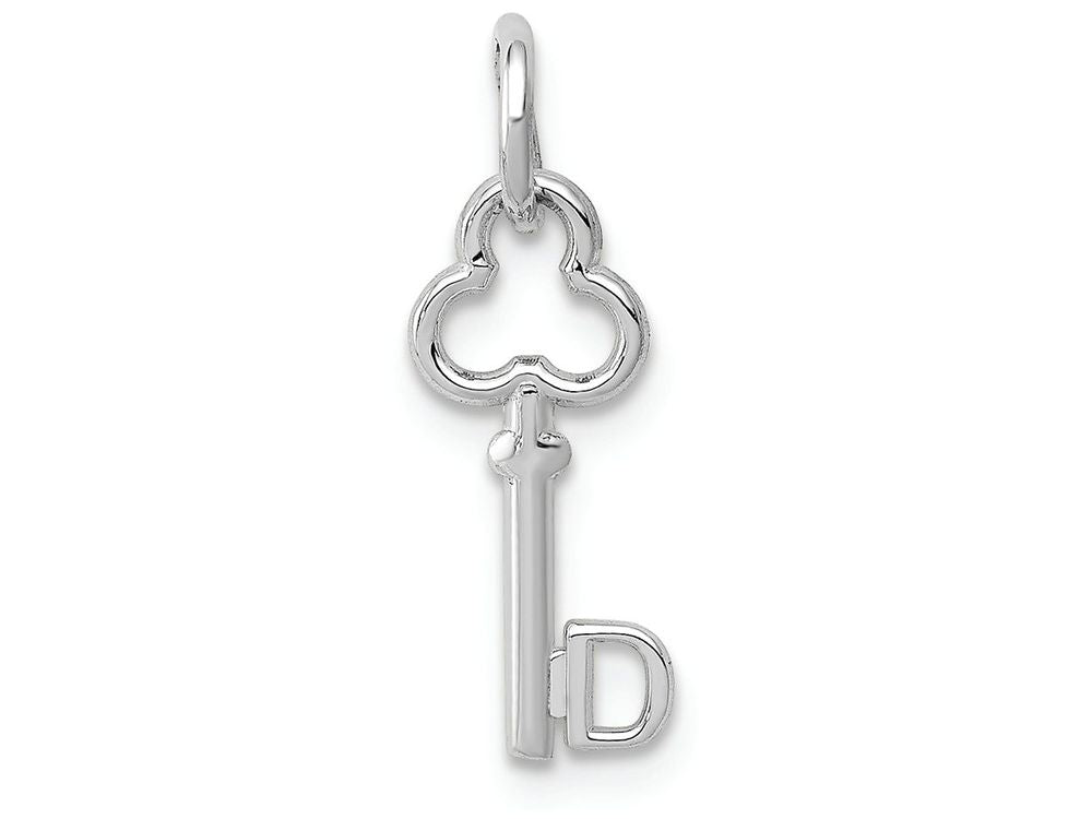 FJC Finejewelers 14k White Gold Initial D Key Charm
