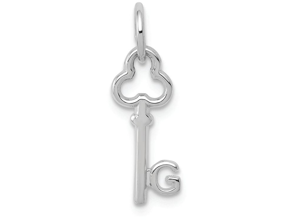 FJC Finejewelers 14k White Gold Initial G Key Charm
