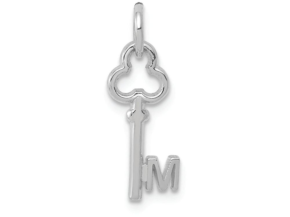 FJC Finejewelers 14k White Gold Initial M Key Charm