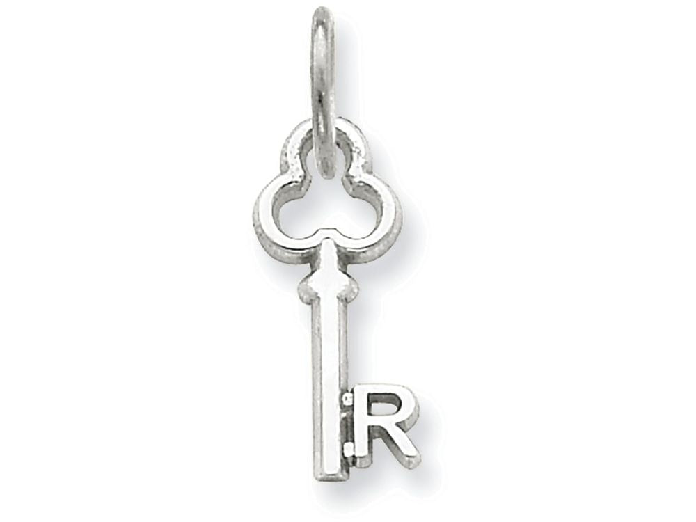 FJC Finejewelers 14k White Gold Initial R Key Charm