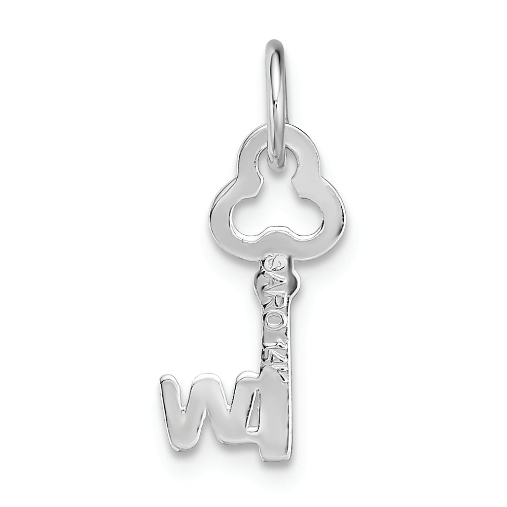 FJC Finejewelers 14k White Gold Initial W Key Charm