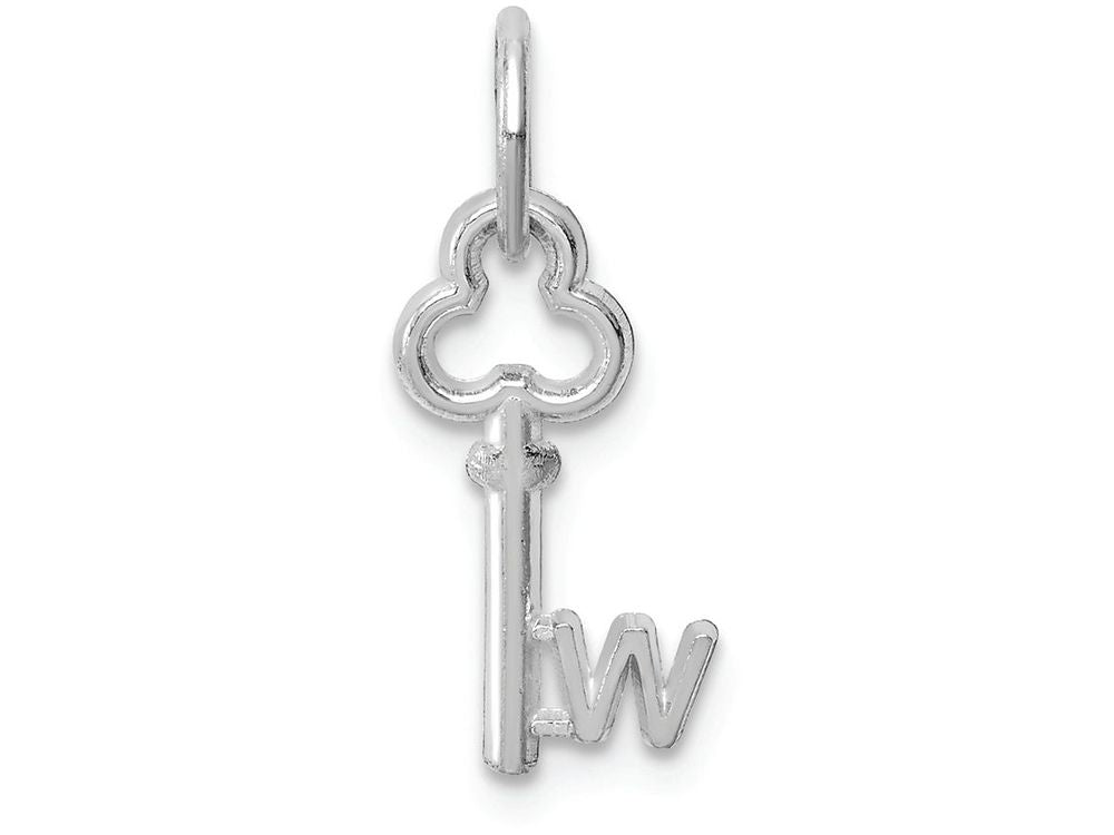 FJC Finejewelers 14k White Gold Initial W Key Charm