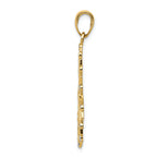 FJC Finejewelers 14k Yellow Gold with Rhodium Bright Cut Flower Charm