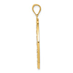 FJC Finejewelers 14k Yellow Gold And with Rhodium Bright Cut Circle Charm