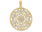 FJC Finejewelers 14k Yellow Gold And with Rhodium Bright Cut Circle Charm