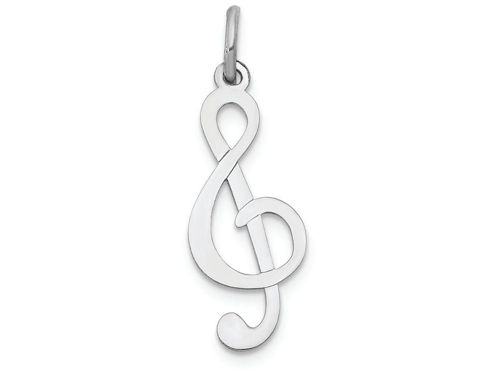 FJC Finejewelers 14k White Gold Polished Treble Clef Charm
