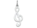 FJC Finejewelers 14k White Gold Polished Treble Clef Charm