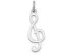 FJC Finejewelers 14k White Gold Polished Treble Clef Charm