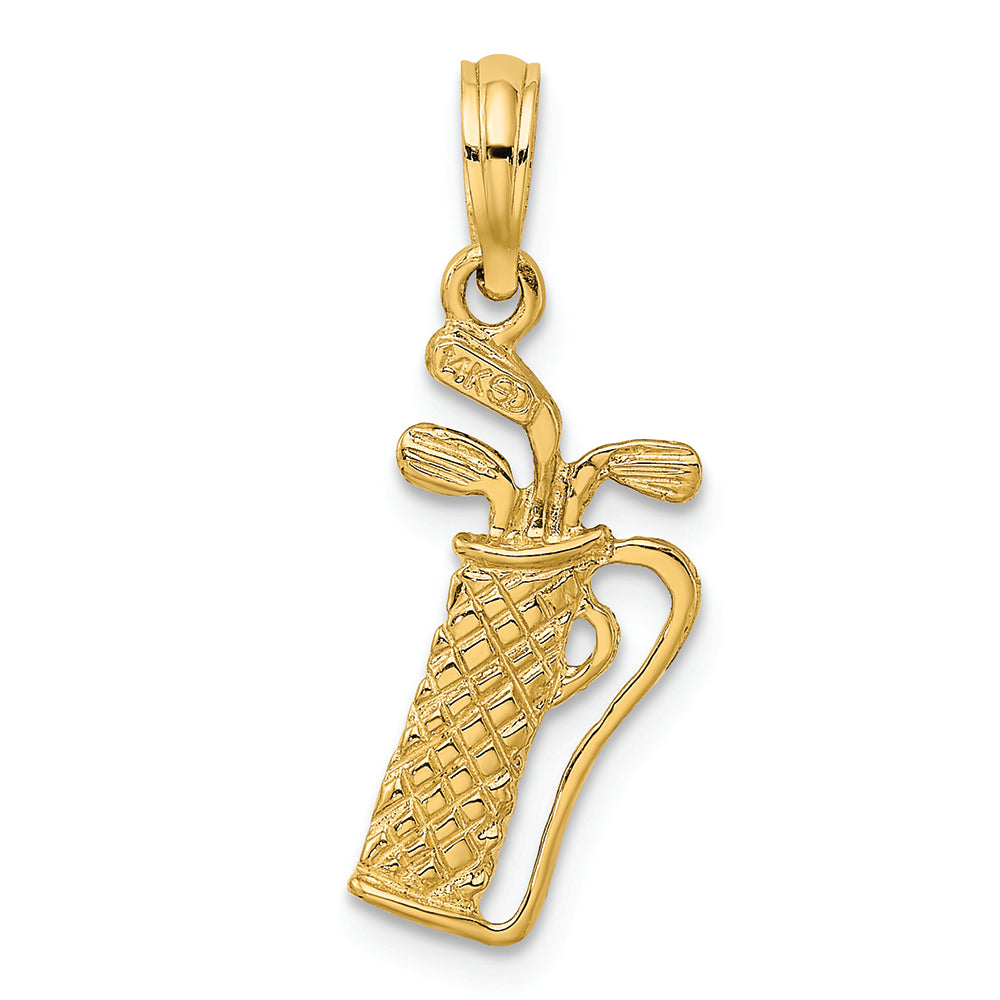 FJC Finejewelers 14k Yellow Gold Golf Bag with Clubs Charm