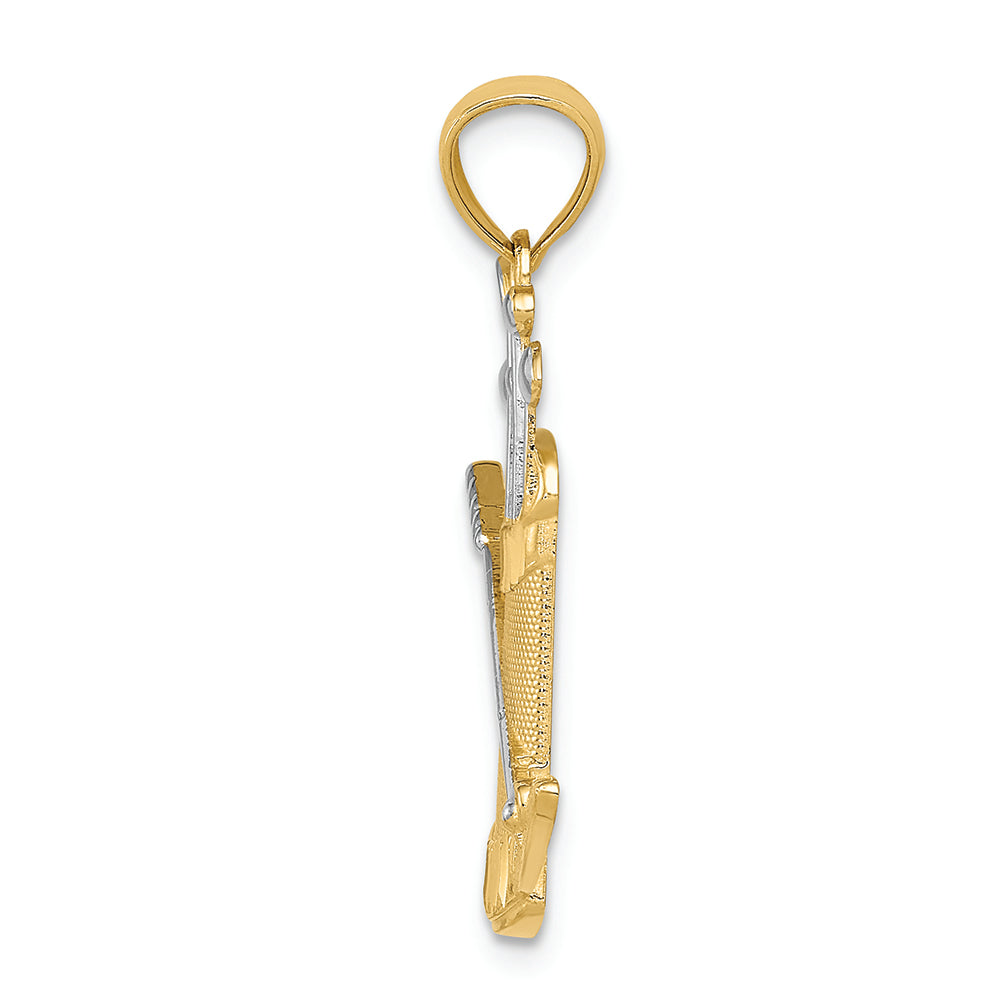 FJC Finejewelers 14k Yellow Gold And with Rhodium Golf Bag Charm