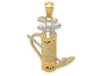 FJC Finejewelers 14k Yellow Gold And with Rhodium Golf Bag Charm