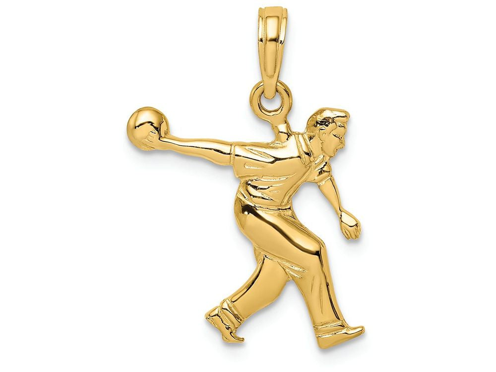 FJC Finejewelers 14k Yellow Gold Male Bowling Charm