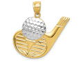 FJC Finejewelers 14k Yellow Gold And with Rhodium Golf Charm