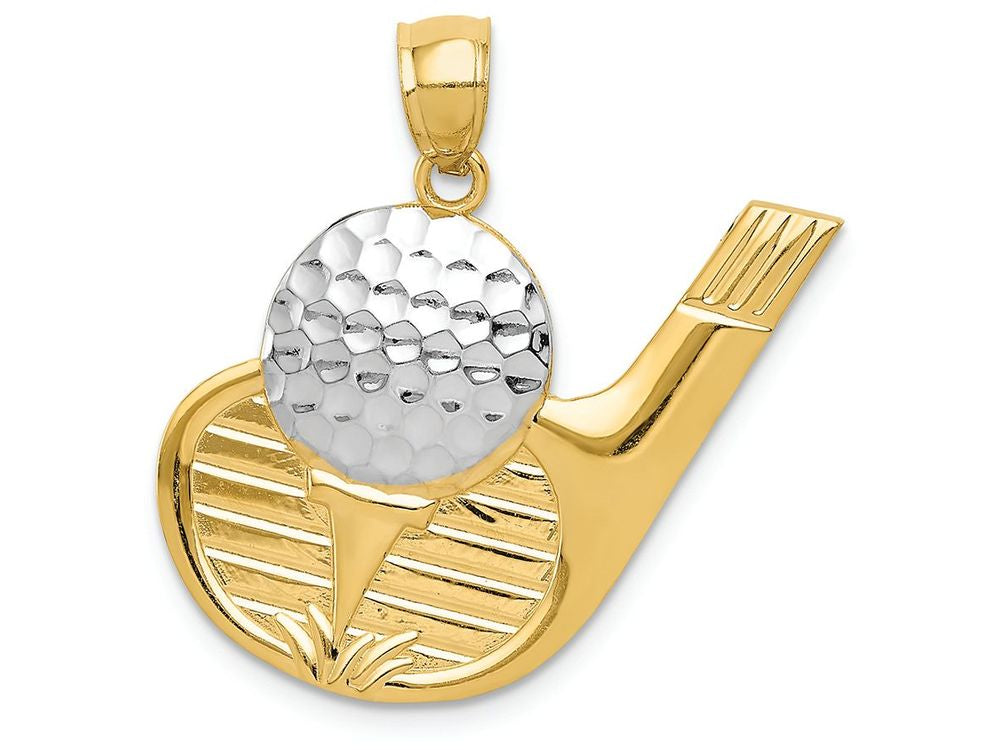 FJC Finejewelers 14k Yellow Gold And with Rhodium Golf Charm