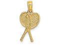 FJC Finejewelers 14k Yellow Gold Tennis Racquets Charm