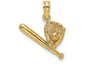 FJC Finejewelers 14k Yellow Gold Baseball  Bat Glove Charm