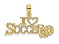 FJC Finejewelers 14k Yellow Gold I Heart Soccer with Soccer Ball Charm