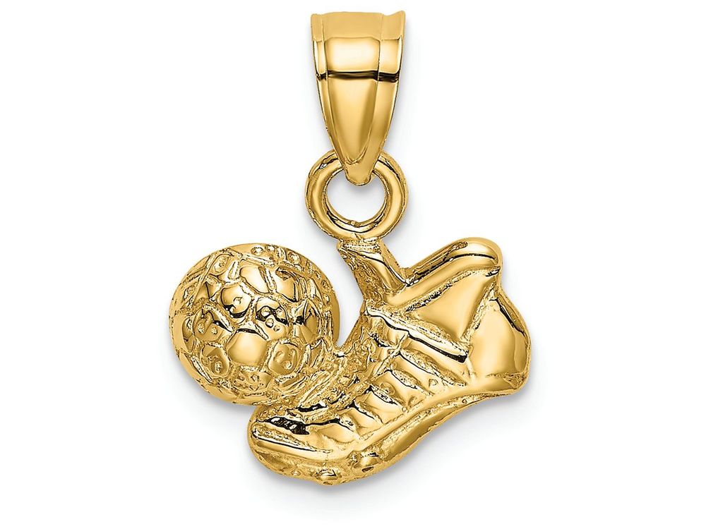 FJC Finejewelers 14k Yellow Gold Soccer Ball with Shoe Charm