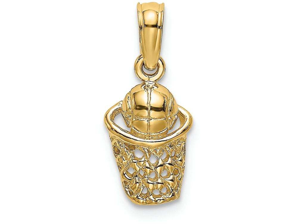 FJC Finejewelers 14k Yellow Gold Basketball with Net Charm