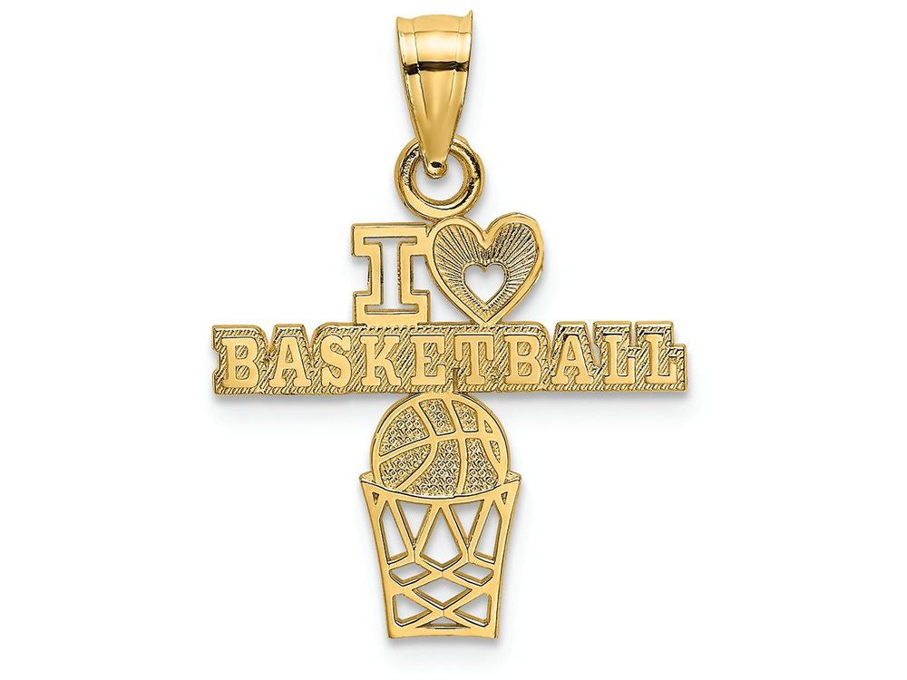 FJC Finejewelers 14k Yellow Gold I Heart Basketball Charm