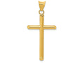 FJC Finejewelers 14k Yellow Gold 3d Polished Hollow Cross Charm