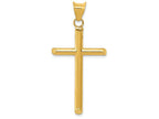 FJC Finejewelers 14k Yellow Gold 3d Polished Hollow Cross Charm