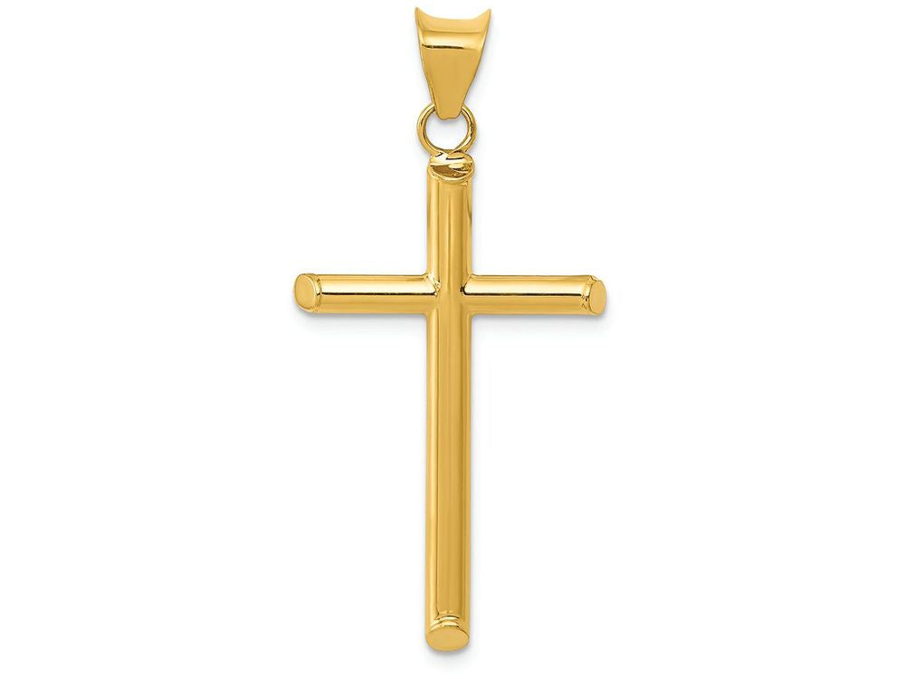 FJC Finejewelers 14k Yellow Gold 3d Polished Hollow Cross Charm