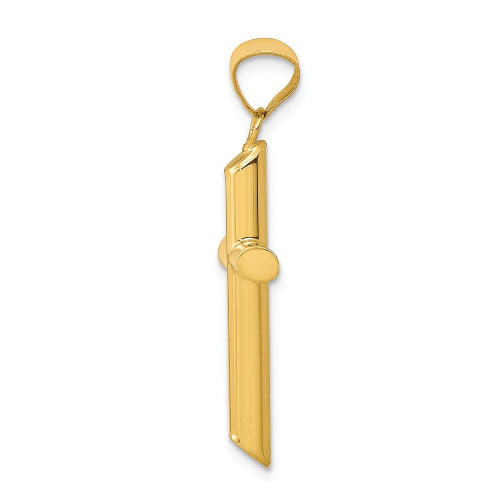 FJC Finejewelers 14k Yellow Gold 3d Polished Hollow Cross Charm