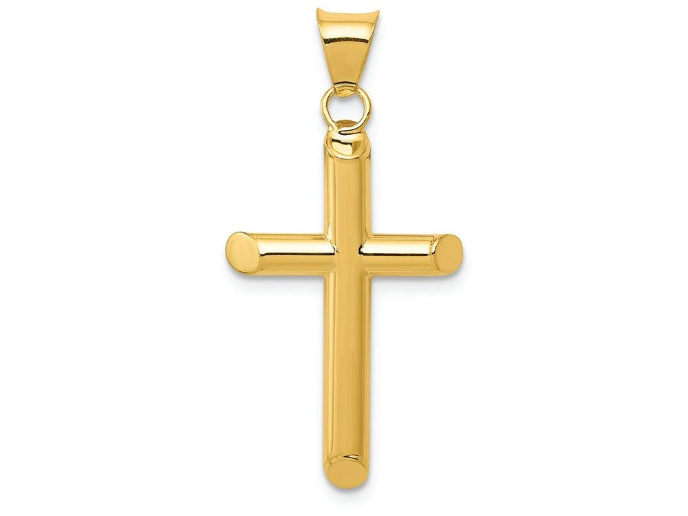 FJC Finejewelers 14k Yellow Gold 3d Polished Hollow Cross Charm