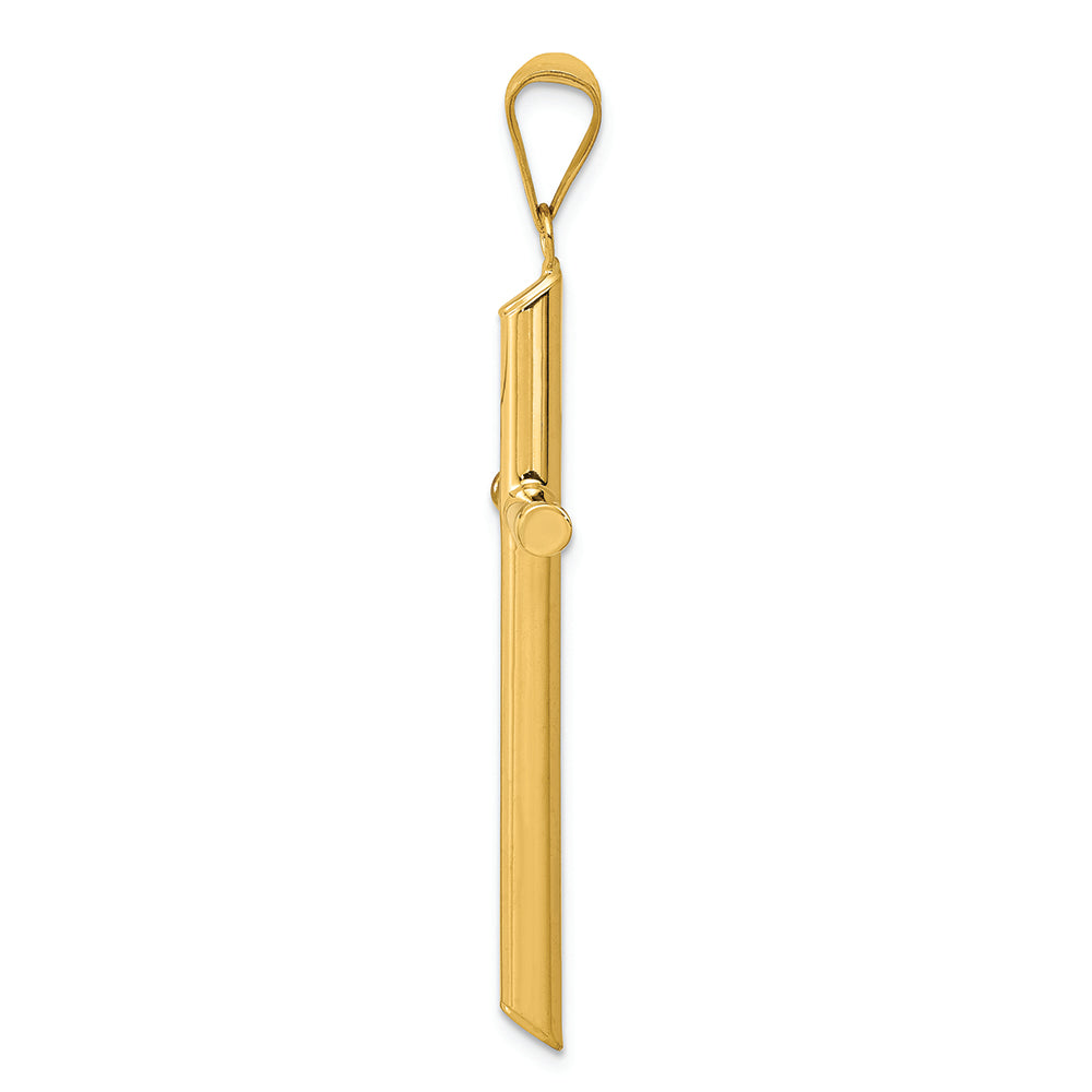 FJC Finejewelers 14k Yellow Gold 3d Polished Hollow Cross Charm