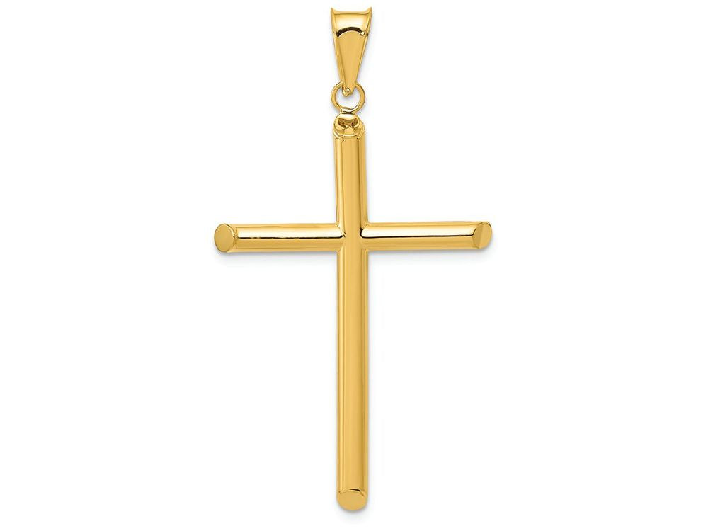 FJC Finejewelers 14k Yellow Gold 3d Polished Hollow Cross Charm