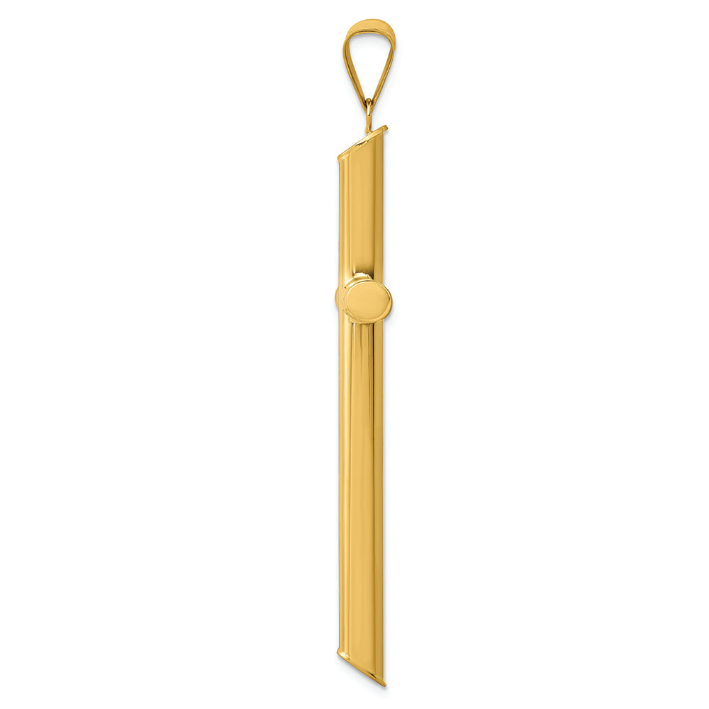 FJC Finejewelers 14k Yellow Gold 3d Polished Hollow Cross Charm