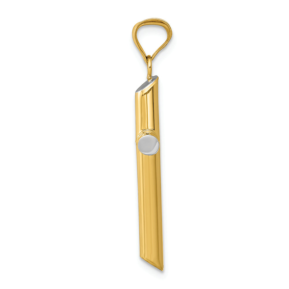 FJC Finejewelers 14k with with Rhodium 3d Hollow Cross Charm