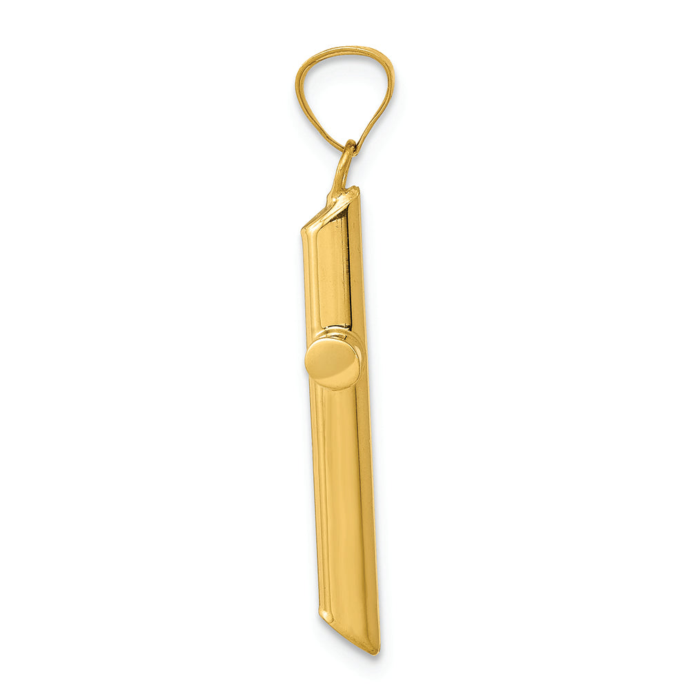 FJC Finejewelers 14k with with Rhodium 3d Hollow Cross Charm