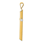 FJC Finejewelers 14k with with Rhodium 3d Hollow Cross Charm