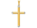 FJC Finejewelers 14k with with Rhodium 3d Hollow Cross Charm