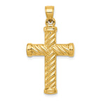 FJC Finejewelers 14k Yellow Gold Reversible Bright Cut Cross Charm