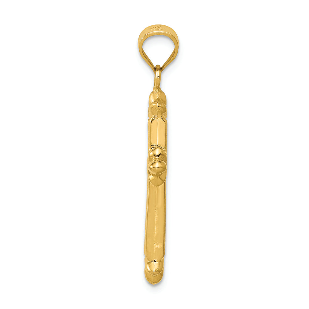 FJC Finejewelers 14k Yellow Gold Reversible Bright Cut Cross Charm