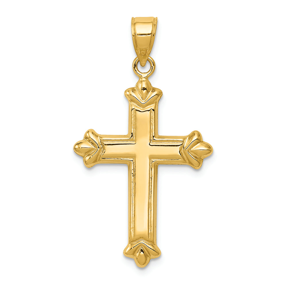 FJC Finejewelers 14k Yellow Gold Reversible Bright Cut Cross Charm