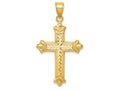 FJC Finejewelers 14k Yellow Gold Reversible Bright Cut Cross Charm